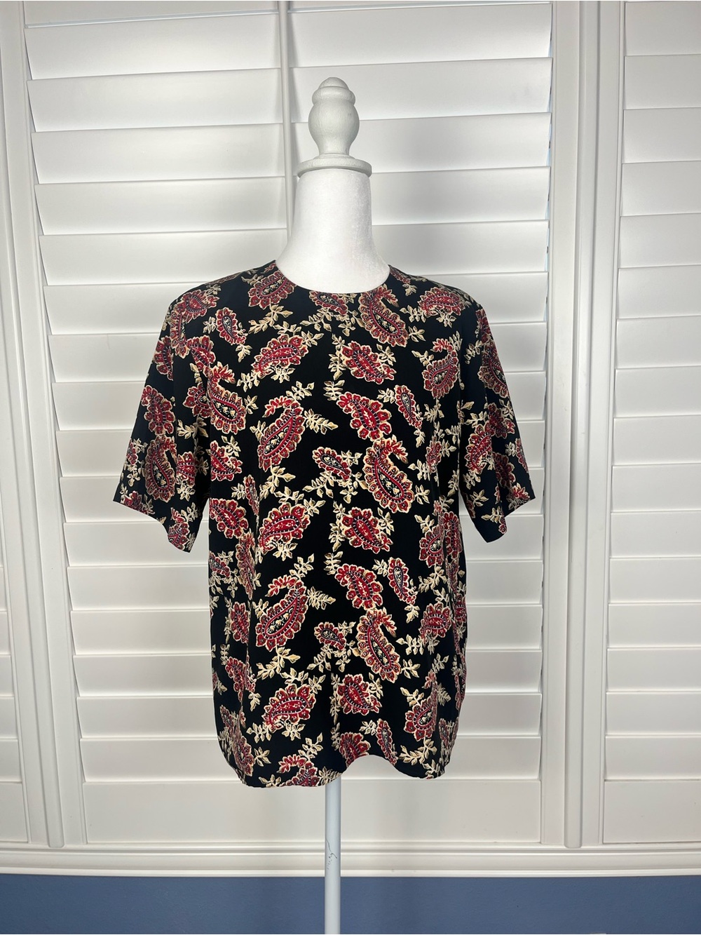 Vintage Worthington Paisley Blouse Made in USA Size M